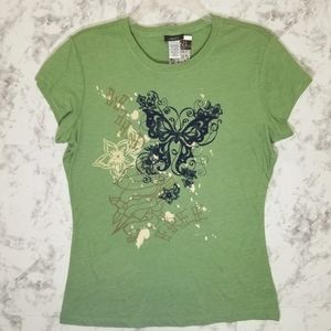 Rue21 Butterfly fitted Tshirt XL NWT
